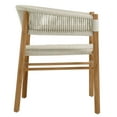 thumbnail image 6 of Dining Side Chair Armchair, Set of 2, Natural Brown, Teak Wood, Outdoor Patio Balcony Cafe Bistro Garden Hospitality Restaurant, Modern Contemporary, HB37075, 6 of 11