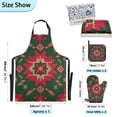 thumbnail image 3 of Christmas Colored Pattern Elegant Texture Apron Set with Oven Mitts Pot Holders Set of 5 Kitchen Stuff Accessories, 3 of 6