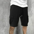 thumbnail image 5 of LTTVQM Cargo Sweat Shorts for Men 2026 Summer Casual Drawstring Elastic Waist Athletic Workout Gym Jogger Sport Shorts with Pockets Black M, 5 of 7