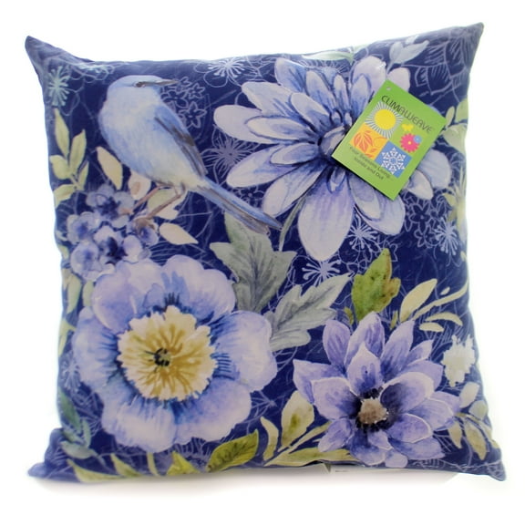 Home & Garden Spring Mix Bluebird Floral Pillow Fabric Climaweave Slbird