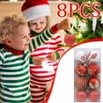 thumbnail image 2 of Axiiglly 8Pcs Christmas Balls Ornaments, 2.36" Shatterproof Christmas Balls, Multi-Pattern Painted Xmas Hanging Balls for Christmas Trees Decorations, Home Holiday Party Indoor Outdoor Decor-Red, 2 of 7