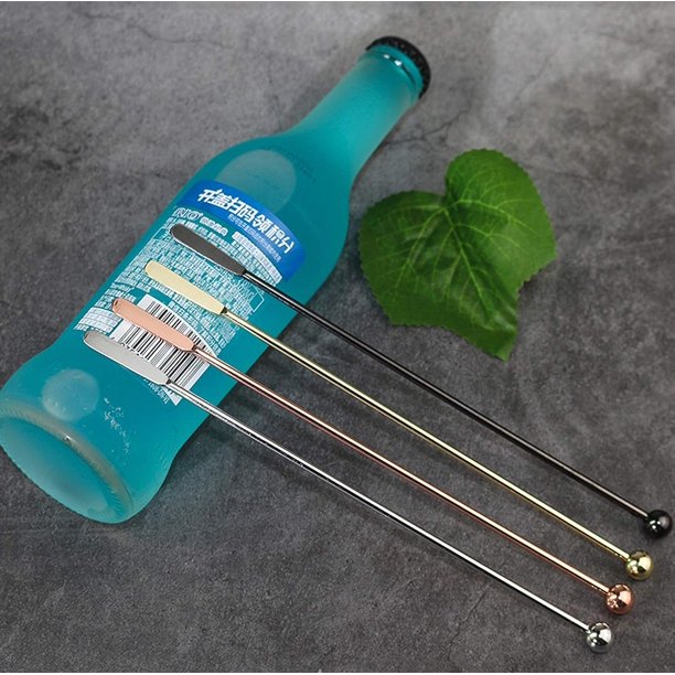 Set of 4 Cocktail Stirrers, 4 Colors Stainless Steel Cocktail Stirrer, Cocktail Stirrer with
