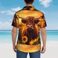 thumbnail image 6 of Daiia Vintage Sunflower Cow A Hawaiian Shirt for Men Gentle Cotton Regular Short Sleeve Casual-Large, 6 of 9