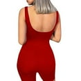 thumbnail image 4 of Baberdicy Jumpsuits for Women Clearance！Casual Women Solid Sleeveless Short Playsuit Romper Sports Pants Yoga Clothing Shapers Bodysuit Red, 4 of 5