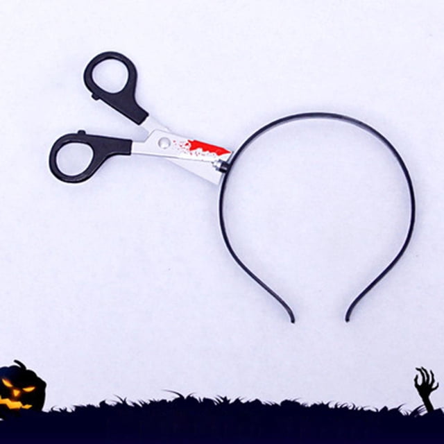 Diademas de Terror para Halloween, Pinzas para El Pelo de Miedo, Bandas para El Pelo de , Diademas con Posiciones Sangrientas para Adultos, Tipo - Tijeras Macarena Diadema de terror de Halloween