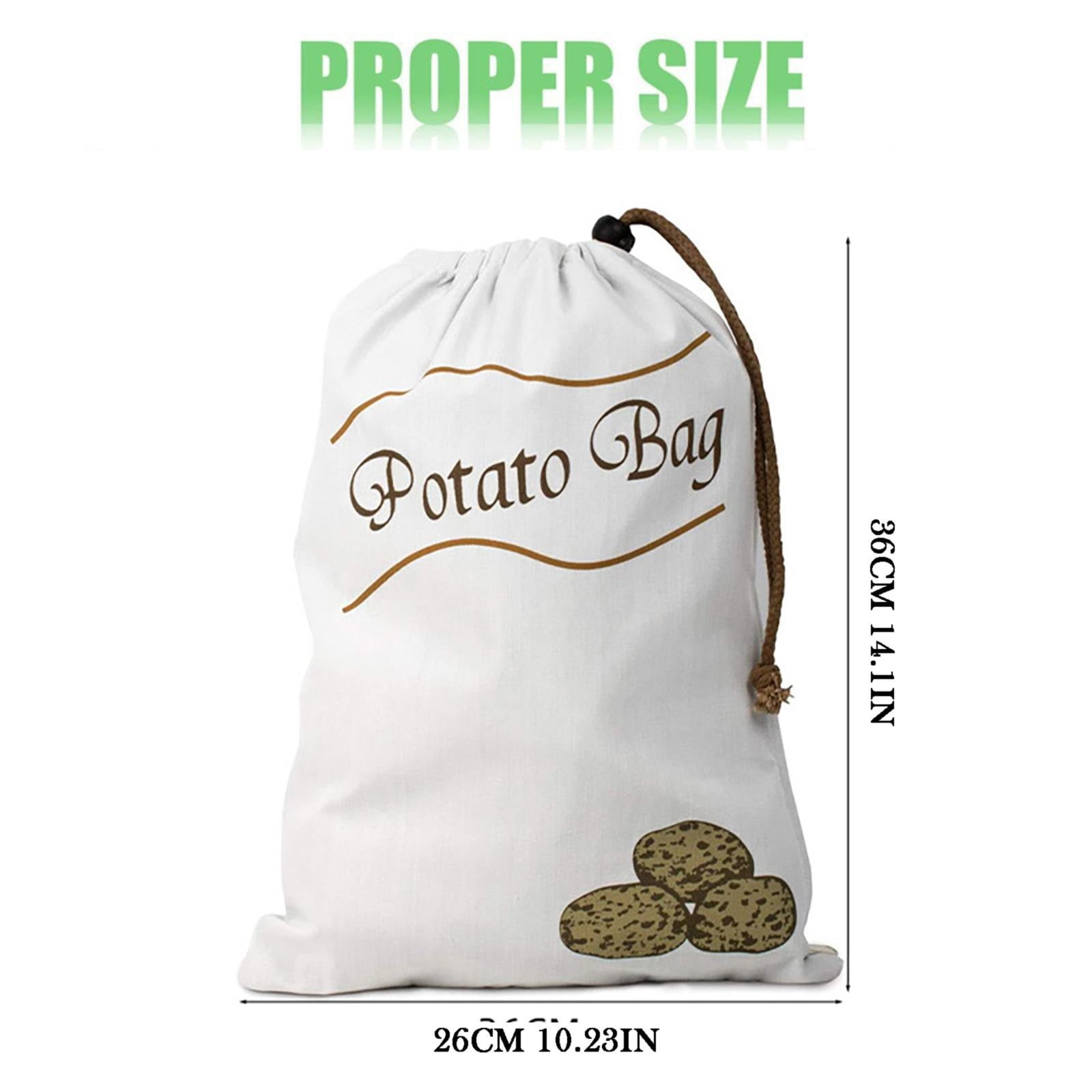 Sac De Conservation Pour Pommes De Terre En Toile - Lavable, Avec Cordon Et Zip, 25x36 Cm