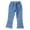Blue, variant on Kids Girls Jeans Denim Elastic Wasit Wide Leg Trousers Casual Kids Jeans 10-11 Years