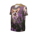 thumbnail image 2 of Balery Dog in Lavender Flowers Baseball Jersey for Men Casual Button Down Shirts Short Sleeve Active Team Sports Uniform-Medium, 2 of 9