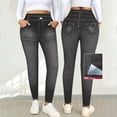 thumbnail image 5 of uublik Pants Leggings for Women High Waisted Jeggings Pants Stretchy Skinny Pants Leggings Denim Pants, Dark Gray, 5 of 6