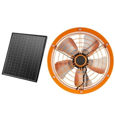 KFFKFF Gable Mount Fan, 14 Inch Solar-Driven Attic Exhaust Fan with Customizable Thermostat & External Mesh, 1300 CFM Home Ventilation System Cools Up to 1850 Sq.Ft, Silent Airflow, Black