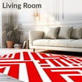 thumbnail image 2 of ODIKA 6'x9' Machine Washable Non-Slip Area Rug, Striped with Bold Angled Lines and Dynamic Flow High Traffic Rug with Pad, Red, 714398, 2 of 8