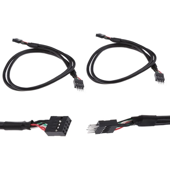Unbranded USB Header Extension Cable, USB 2.0 9-Pin Male to 9-Pin Female Internal Motherboard Header Cable for USB Ports, Expansion Cards and Motherboard Ports 20.3 inches(2 Pack