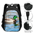 thumbnail image 3 of Xecao Mallard Duck Swimming In A River for Travel Laptop Backpack, USB-Charging-Enabled, Spacious Business Backpack for Men and Women,College School Computer Bag, 3 of 7