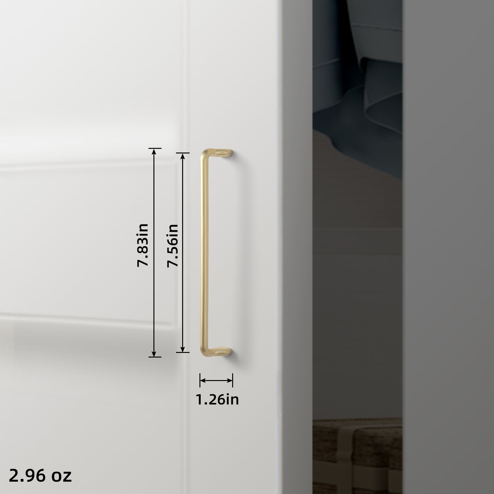 Goo-Ki 7.6''(192 MM) Hole Centers Light Brushed Brass Cabinet Pulls, Zinc Alloy Cabinet Handles Drawer Pulls for Dresser, Cupboard, 6 Pack
