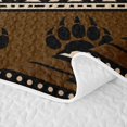 thumbnail image 5 of Erosebridal Vintage Aztec Bed Spread Queen, Traditional Stripe Queen Coverlet Set, Walnut Brown Cream 3pcs, 1 Quilt and 2 Pillowcases, 5 of 7