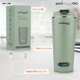 thumbnail image 2 of GO Heated Coffee Mug, Travel Mug, 13.5 OZ. Smart Mug, Battery Powered Heated Coffee Mug, Great for Coffee and Tea, Snap on Magnetic Charging Cord, New and Improved (Mint Green), 2 of 6