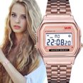 thumbnail image 2 of Reloj electrónico LED para estudiantes para hombres y mujeres, correa de acero, reloj de moda estilo Harajuku, reloj LED multifunción, 2 of 6