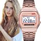 thumbnail image 2 of Reloj electrónico LED para estudiantes para hombres y mujeres, correa de acero, reloj de moda estilo Harajuku, reloj LED multifunción, 2 of 6