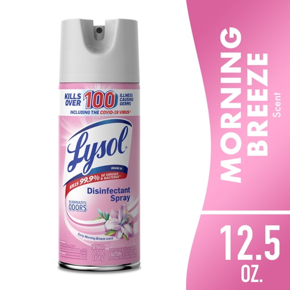 Lysol Disinfectant Spray, Sanitizing and Antibacterial Spray, Deodorizer, Early Morning Breeze, 12.5 oz