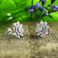 thumbnail image 3 of 0.10 Carat (Cttw) White Natural Diamond Cluster Snowflake Stud Earrings 14k Yellow Gold Over Sterling Silver (I-J Color, I2-I3 Clarity, 0.10 Cttw), 3 of 5