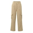 thumbnail image 5 of BRDFRL Women Cargo Pants High Waisted Casual Pants Baggy Stretchy Y2K Teen Girls Khaki XL, 5 of 7