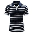 thumbnail image 1 of BOBOGOJP Polo pour Hommes à Manches Courtes, Performance Imprimée, Évacuation de l'Humidité (Marine,TG), 1 of 5