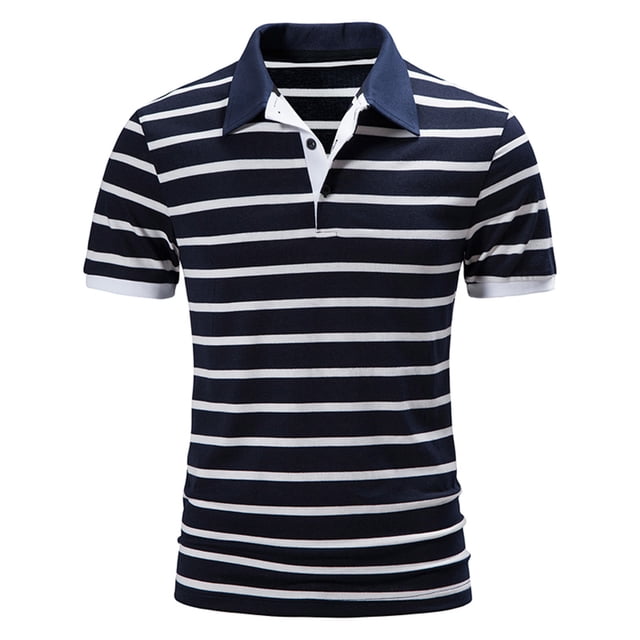 BOBOGOJP Polo pour Hommes à Manches Courtes, Performance Imprimée, Évacuation de l'Humidité (Marine,TG)