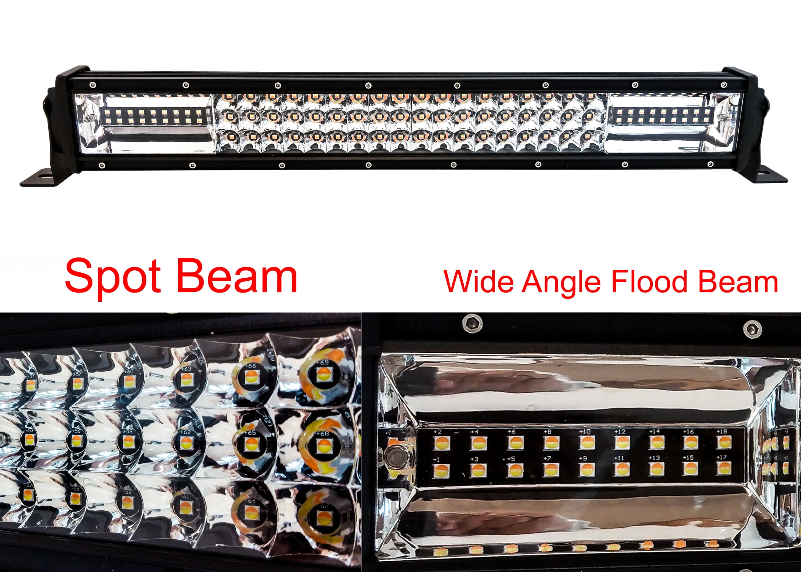 OZ-USA 22" Amber White Dual Color Flash Strobe LED Light Bar Driving Fog Lights for Truck Tractor UTV RV Off-road