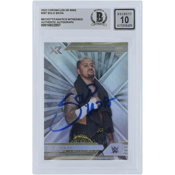 Solo Sikoa WWE Autographed 2022 Panini Chronicles XR #297 Beckett Fanatics Witnessed Authenticated 10 Rookie Card - Fanatics Authentic Certified