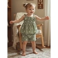 thumbnail image 3 of AceBaby Kids Toddler Girls Summer Outfits,1-6T  Sleeveless Daisy Print Smocked Vest Tops and Elastic Waist Shorts, 3 of 9