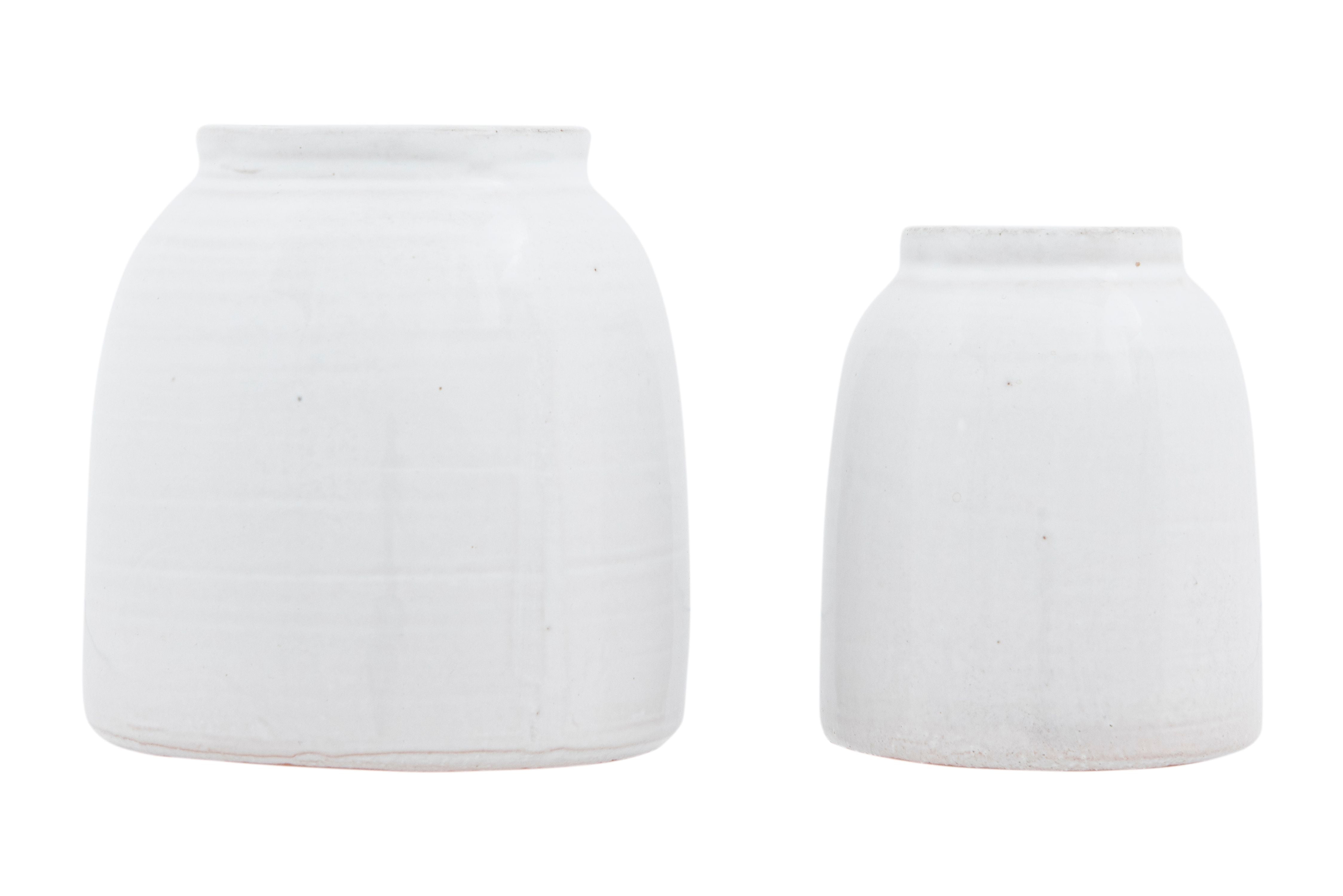 Creative CoOp White Terracotta Vases (Set of Sizes)