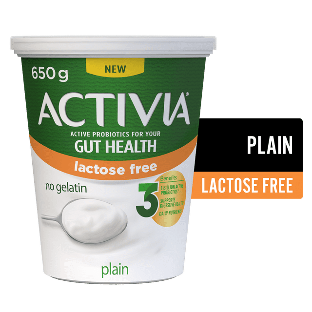 Activia Probiotic Yogurt, Lactose Free, Plain, 650 g