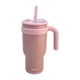 thumbnail image 2 of Termo Doble Pared Acero Inoxidable Exterior e Interior, Vaso Térmico con Tapa Doble y Popote Plástico con Silicona y Asa Ergonómica, Capacidad 900 ml, Rosa, 2 of 8