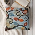 thumbnail image 4 of SHANXI Teal Blue Outdoor Pillowcase with Traditional Floral Heat Transfer Print, Perfect for Home Decor 20x20in, 4 of 6