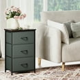 thumbnail image 5 of Eunos Nightstand with Removable Fabric Storage, 3 Drawer Small Dresser for Bedroom Hallway, Charcoal Grey, 5 of 8