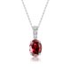 thumbnail image 1 of Collar con colgante JeenMata Granate de 1,25 quilates Piedra Natal de enero Oro blanco de 18 K sobre plata, 1 of 6