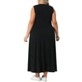 thumbnail image 3 of Vestidos de verano sin mangas para mujer de talla grande Agnes Orinda, con cuello redondo, botones decorativos, estilo casual, vestido maxi tipo tanque con bolsillos 2025 2X negro, 3 of 6