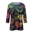 thumbnail image 4 of Hot Sale!! Hauts de la Saint-Valentin à Manches 3/4 pour Femmes Grande Taille, Tunique à Col Rond, Tenues Douces pour la Saint-Valentin Gris + S, 4 of 4