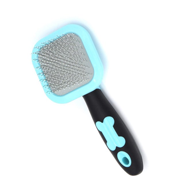 Cepillo para perros pequeños, cepillo para el cuidado de mascotas, cepillo para gatos, herramientas de aseo para derramar, azul