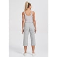 thumbnail image 3 of Stelle Women's Capri Pants Loose Yoga Loose Yoga Cotton Sweatpants with Pockets,Wide Leg Drawstring Pajama Pants Casual Workout Lounge Pants 20",XS-XXL Gray, 3 of 6