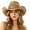Khaki, variant on Unisex Handwoven Western Cowboy Sun Hat For Couples Outdoor Casual Lightweight Wear With Brim UPF Travel Beach Fishing Garden Adventure
