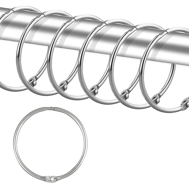 SHAR 12 Shower Curtain Rings - Silver, Rust Resistant Shower Curtain Hooks,  Round Metal Hooks for Bathroom, Cloakroom, Window, Home Decor, Easy to  Glide 