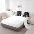 thumbnail image 2 of jejeloiu Pet Dogs Lovers 7-Piece Twin Bedding Sets,Kawaii Paws Bedding Comforter Set,White Black Sheet Sets For Girl Boy,Breathable Home Decor Reversible, 2 of 8