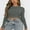 Gray, variant on Women's Solid Side Drawstring Crew Neck Crop Tops Long Sleeve Pullover