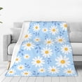 thumbnail image 3 of Daisy Flower Blanket Throw 50"x40", Cozy Lightweight Plush Floral Blanket, Gifts for Kids Women, 3 of 6