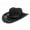 Black, variant on Cowboy Hat Classic Vintage Hollow Out Unisex Curled Edge Wide Brim Men Sun Hat Fishing Hat-Black
