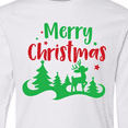 thumbnail image 4 of Inktastic Merry Christmas, Reindeer, Christmas Tree, Stars Long Sleeve Youth T-Shirt, 4 of 5