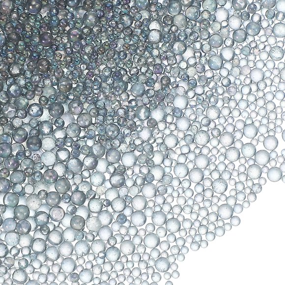 Uxcell Resin Bubble Beads, Tiny Iridescent No Hole Mini Glass Bubbles for DIY Crafting Gray