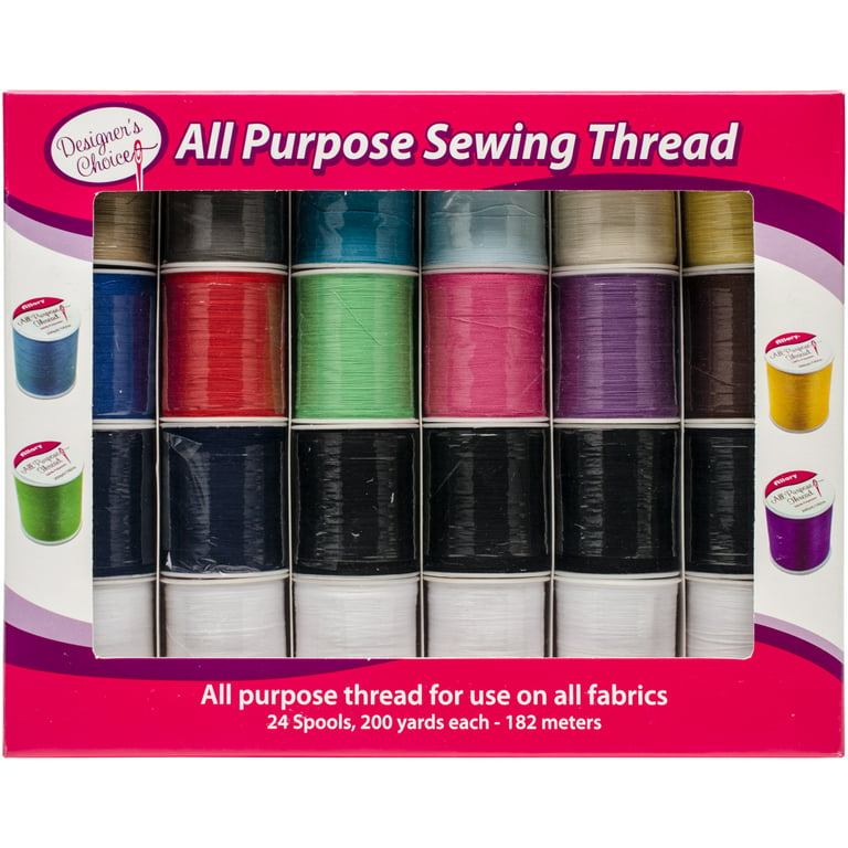 Allary All-Purpose Sewing Thread - Set of 24 Spools