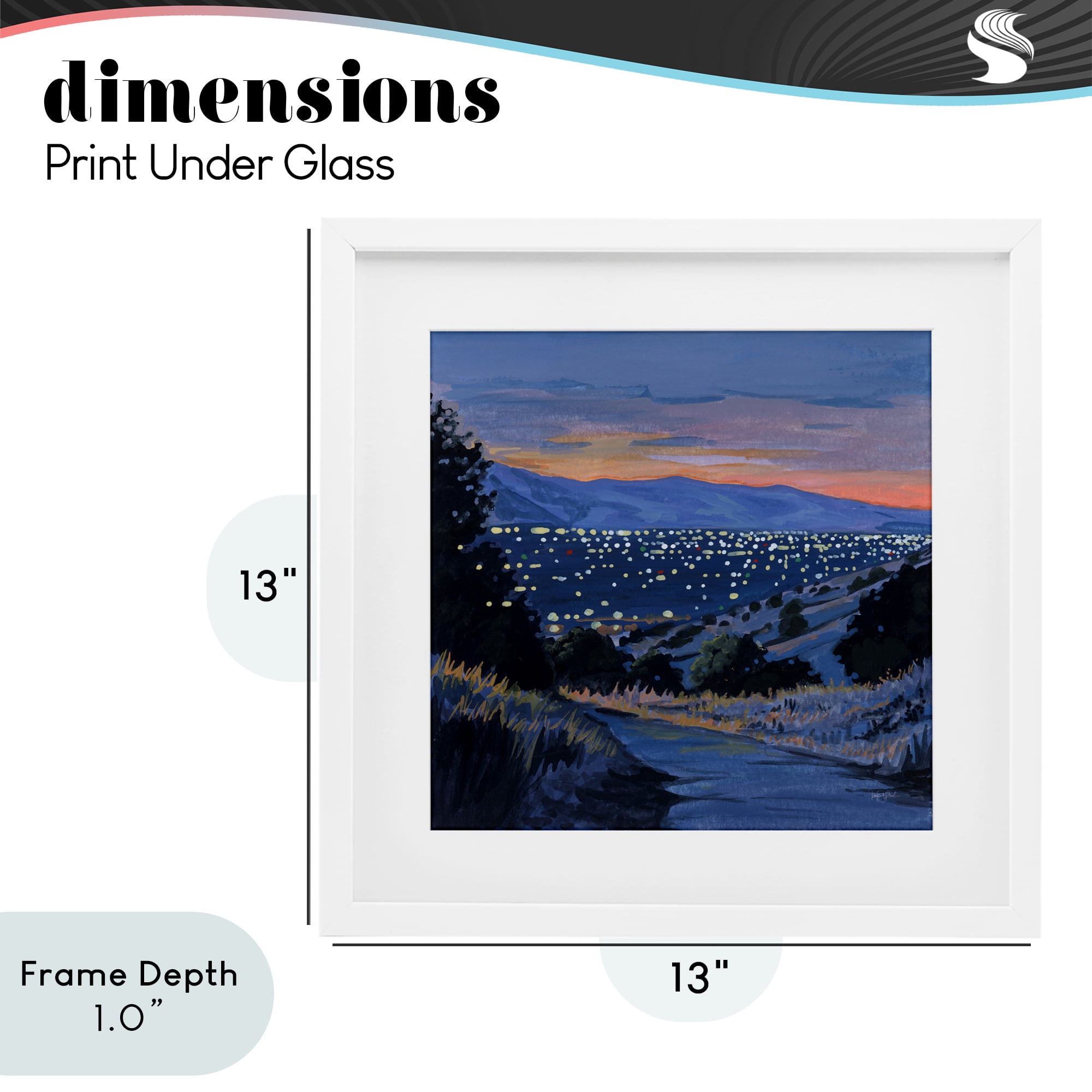 Stupell Industries Desert City Lights At Dusk White Framed Print Under Glass, design by Kate Jarvik Birch